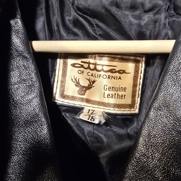 Attica Of California Black Leather Women's Jacket - Vintage - Size 17/18 - Picture 6 of 10